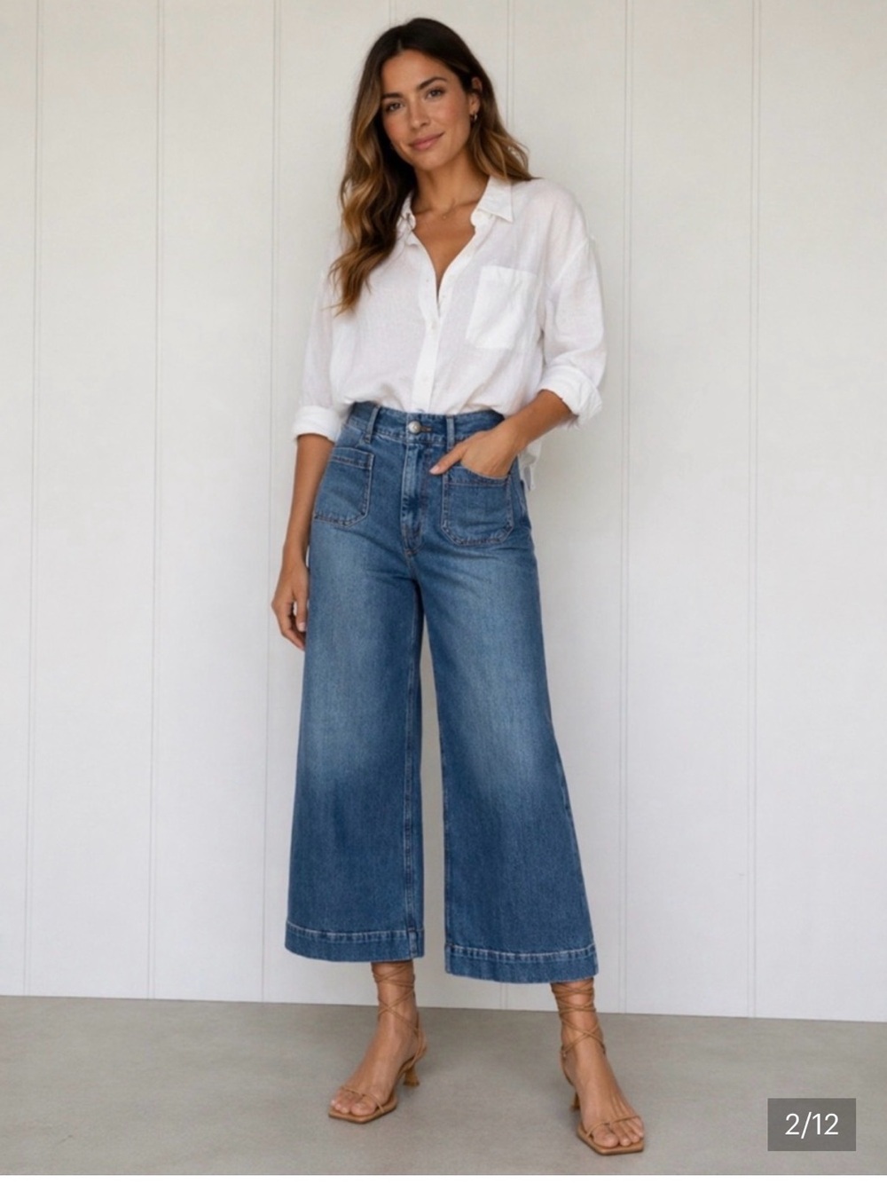Pilcro The Skipper Cropped Wide-Leg Jean 28 - Picture 2 of 14